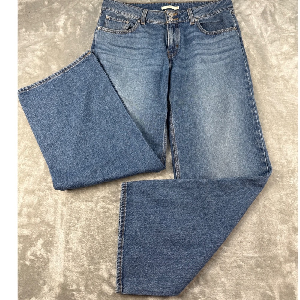 Levi's Jeans Womens 32 Superlow Blue Wide Leg Medium Wash EUC